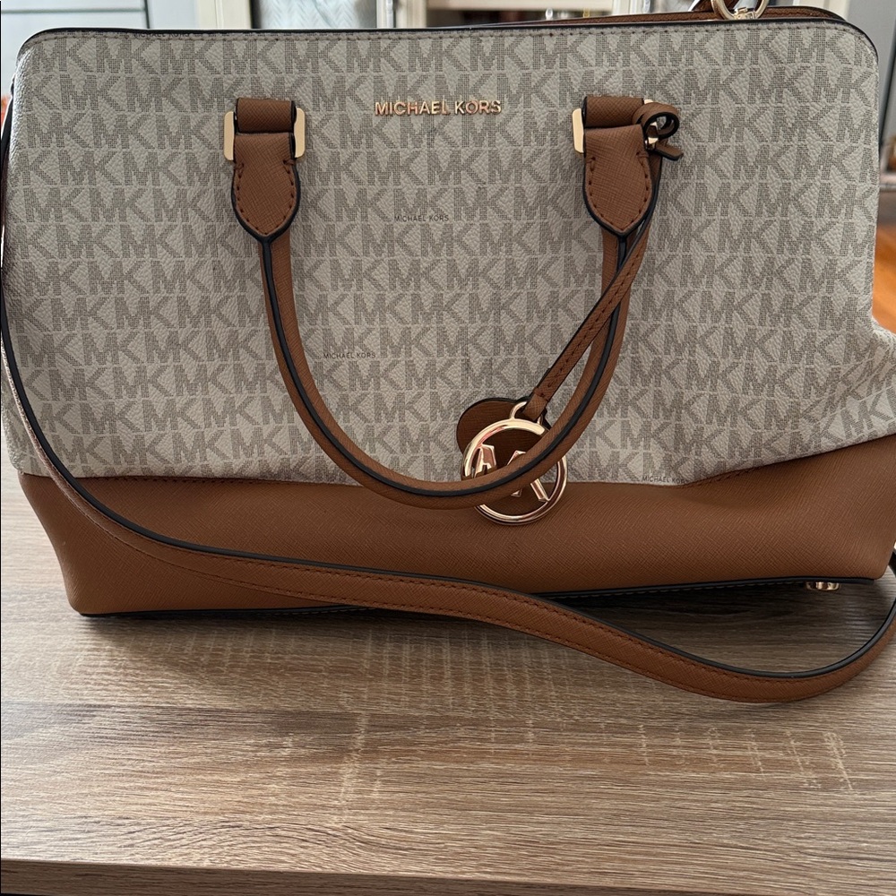Michael Kors Tan and Cream Satchel